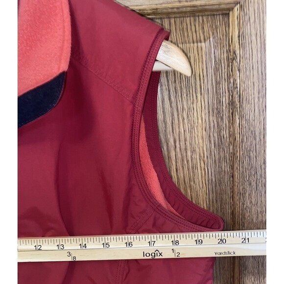 LL Bean Vest Women’s Large Reg Fit Red Fleece Lined Zip Pockets Gorp (read) - Picture 5 of 8